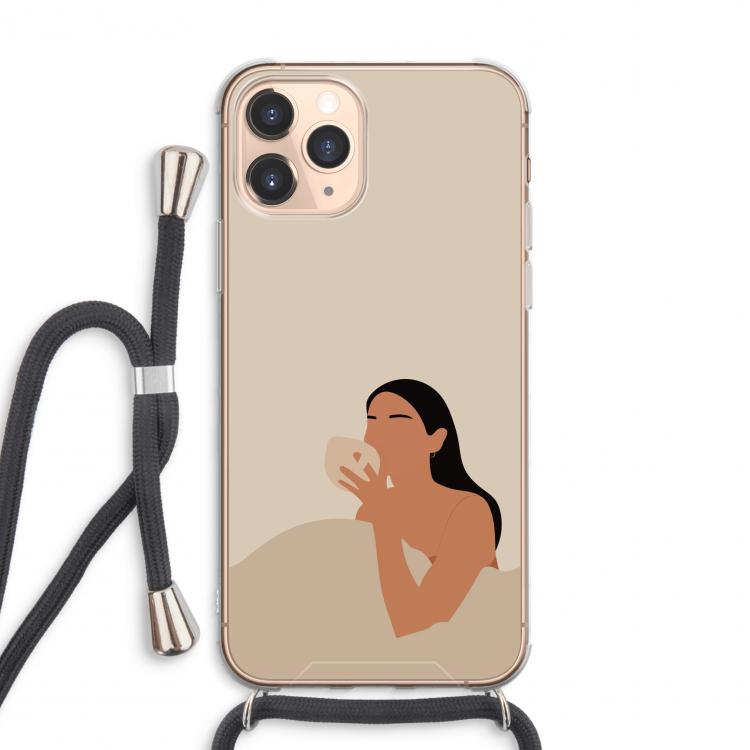 Fresh coffee: iPhone 11 Pro Max Transparant Hoesje met koord