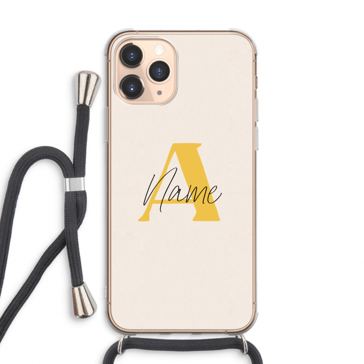 Amber Script: iPhone 11 Pro Max Transparant Hoesje met koord