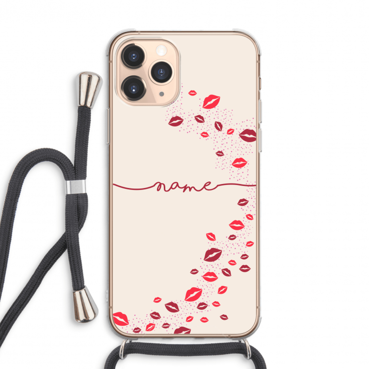 Kusjes: iPhone 11 Pro Max Transparant Hoesje met koord