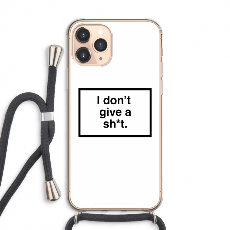 Don't give a shit: iPhone 11 Pro Max Transparant Hoesje met koord