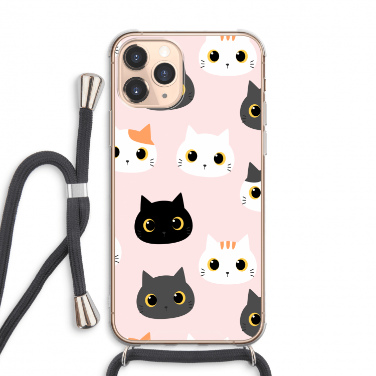 Katten: iPhone 11 Pro Max Transparant Hoesje met koord