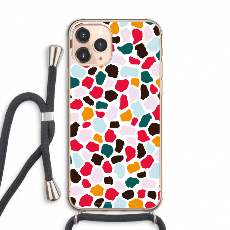 Colored Giraffe: iPhone 11 Pro Max Transparant Hoesje met koord