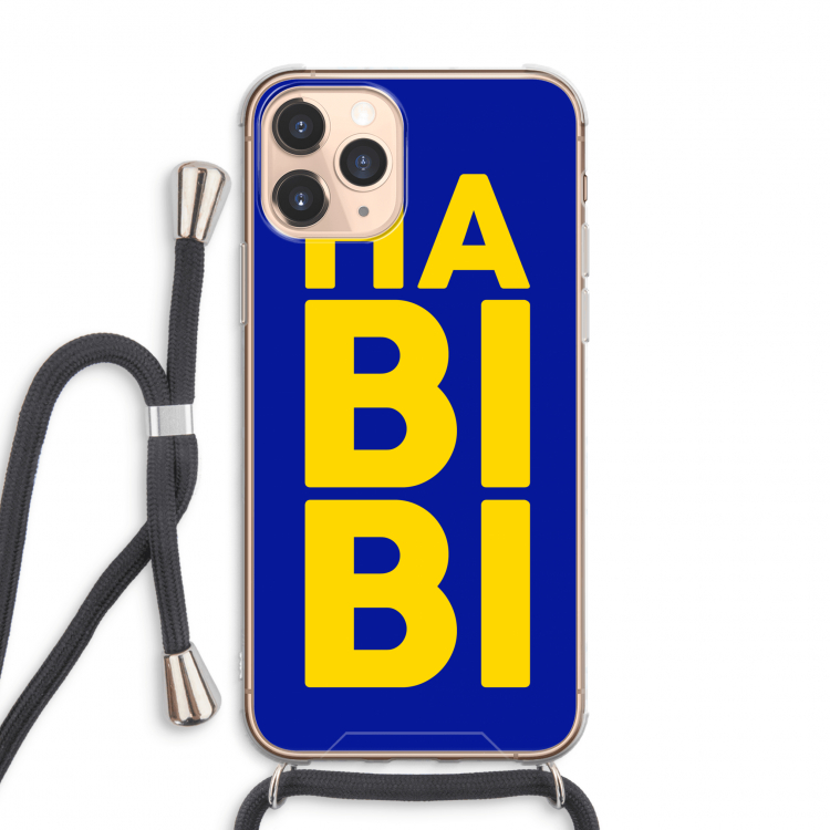 Habibi Blue: iPhone 11 Pro Max Transparant Hoesje met koord
