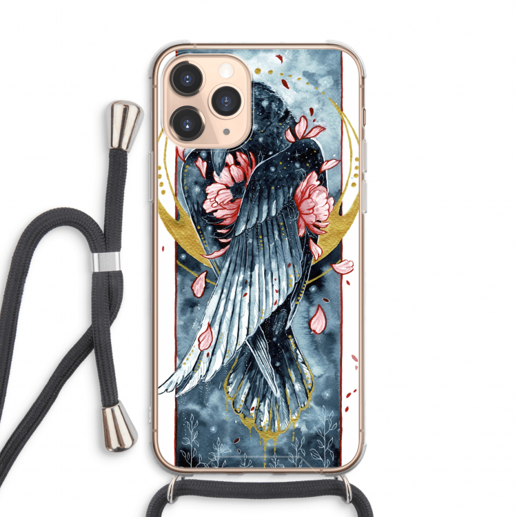 Golden Raven: iPhone 11 Pro Max Transparant Hoesje met koord