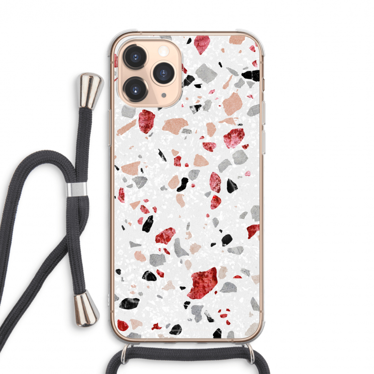 CaseCompany Terrazzo N°12: iPhone 11 Pro Max Transparant Hoesje met koord