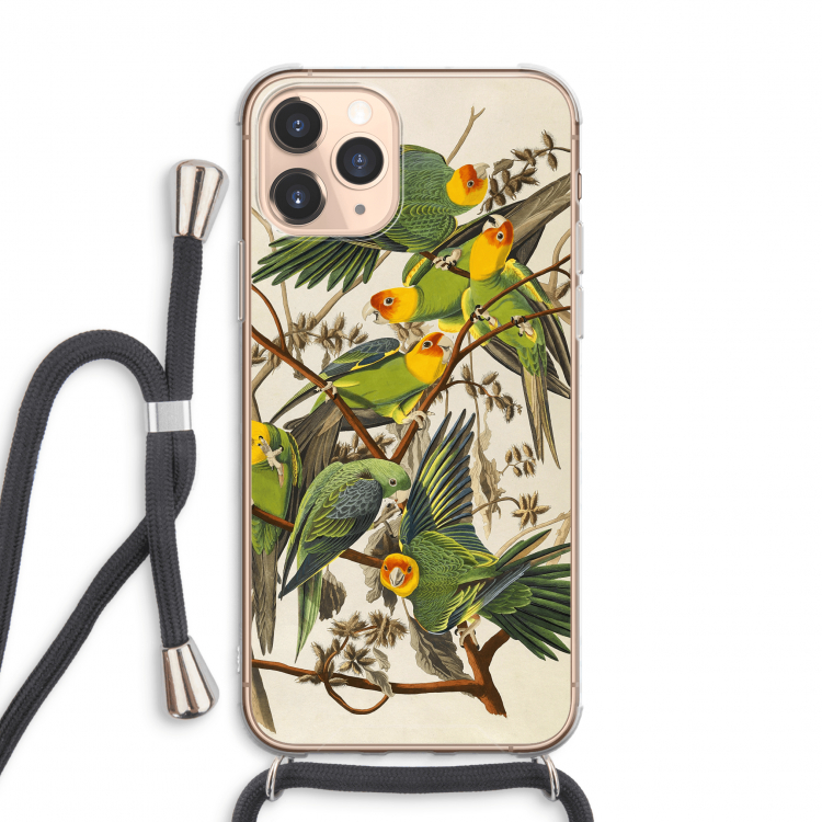 Carolinaparkiet: iPhone 11 Pro Max Transparant Hoesje met koord