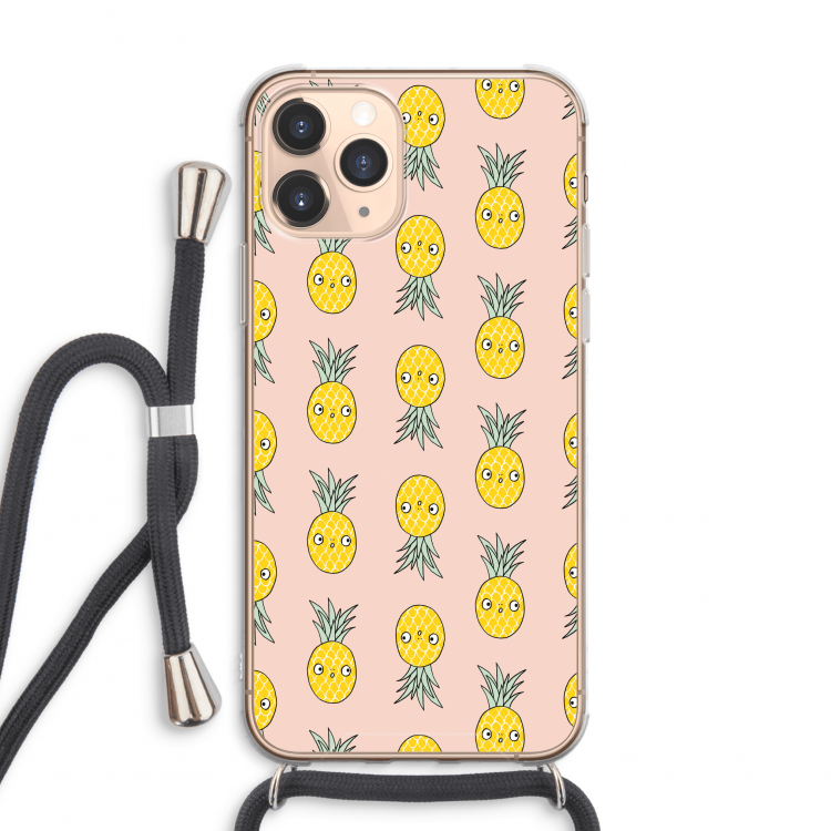 Ananas: iPhone 11 Pro Max Transparant Hoesje met koord