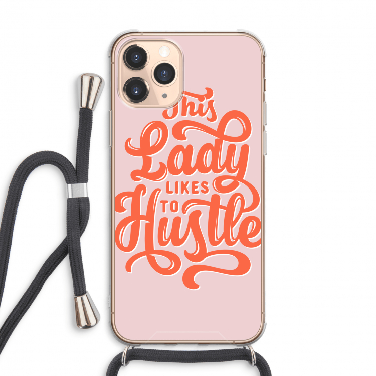Hustle Lady: iPhone 11 Pro Max Transparant Hoesje met koord