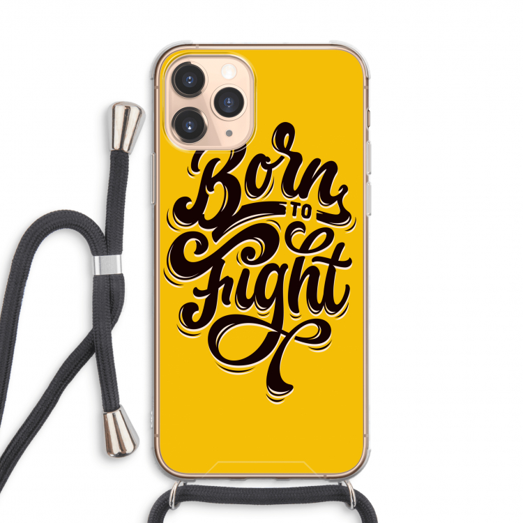 Born to Fight: iPhone 11 Pro Max Transparant Hoesje met koord