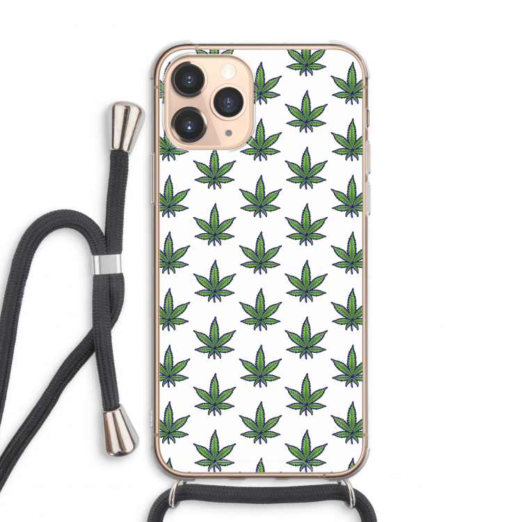 CaseCompany Weed: iPhone 11 Pro Max Transparant Hoesje met koord
