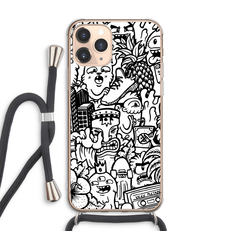 CaseCompany Vexx Mixtape #2: iPhone 11 Pro Max Transparant Hoesje met koord