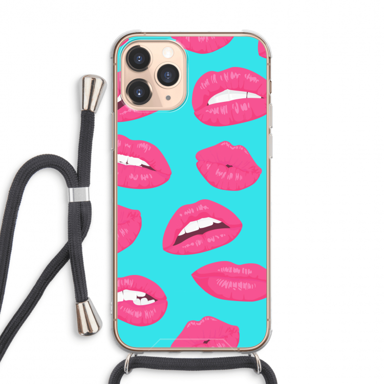 Bite my lip: iPhone 11 Pro Max Transparant Hoesje met koord