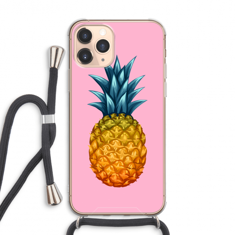 Grote ananas: iPhone 11 Pro Max Transparant Hoesje met koord