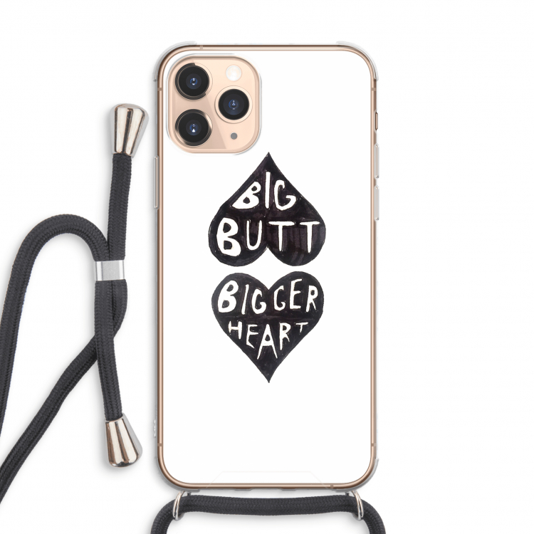 Big butt bigger heart: iPhone 11 Pro Max Transparant Hoesje met koord