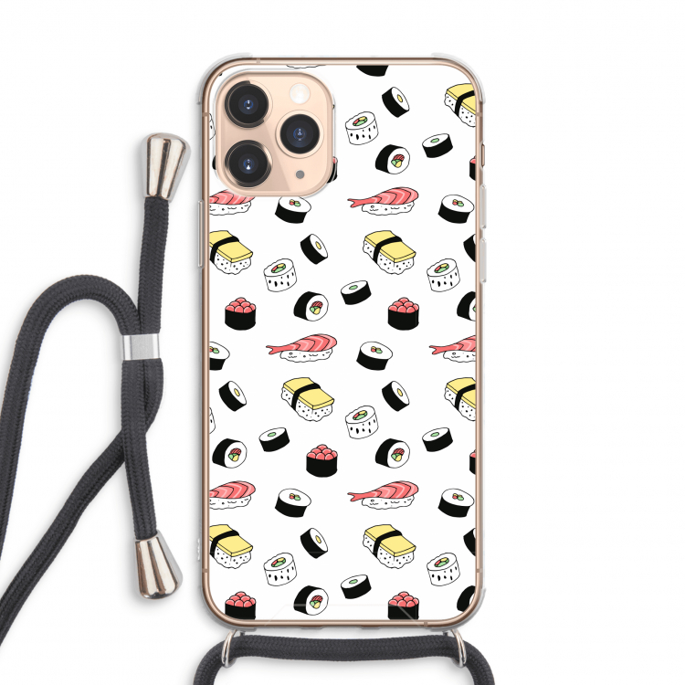 CaseCompany Sushi time: iPhone 11 Pro Max Transparant Hoesje met koord