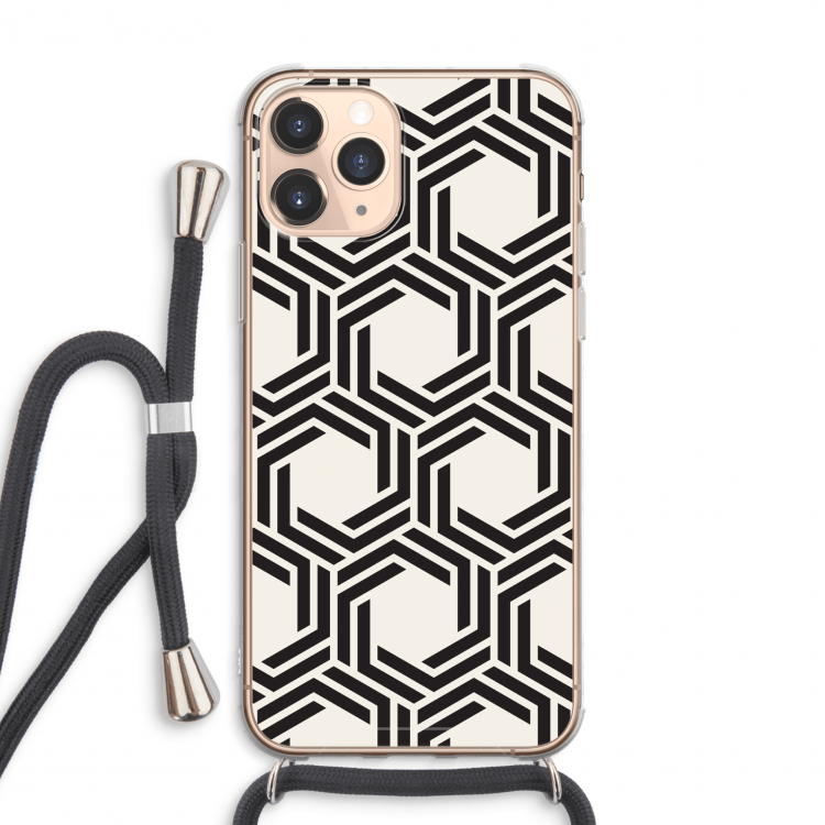 Geometrisch patroon: iPhone 11 Pro Max Transparant Hoesje met koord