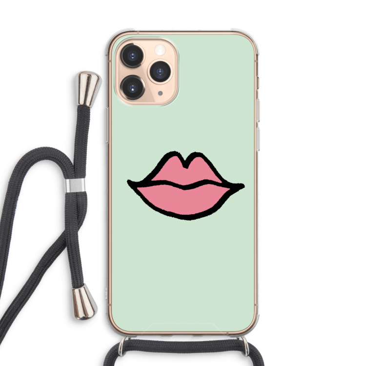 Kusje: iPhone 11 Pro Max Transparant Hoesje met koord
