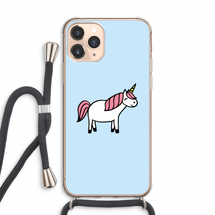 Eenhoorn: iPhone 11 Pro Max Transparant Hoesje met koord