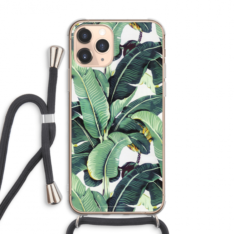 Bananenbladeren: iPhone 11 Pro Max Transparant Hoesje met koord