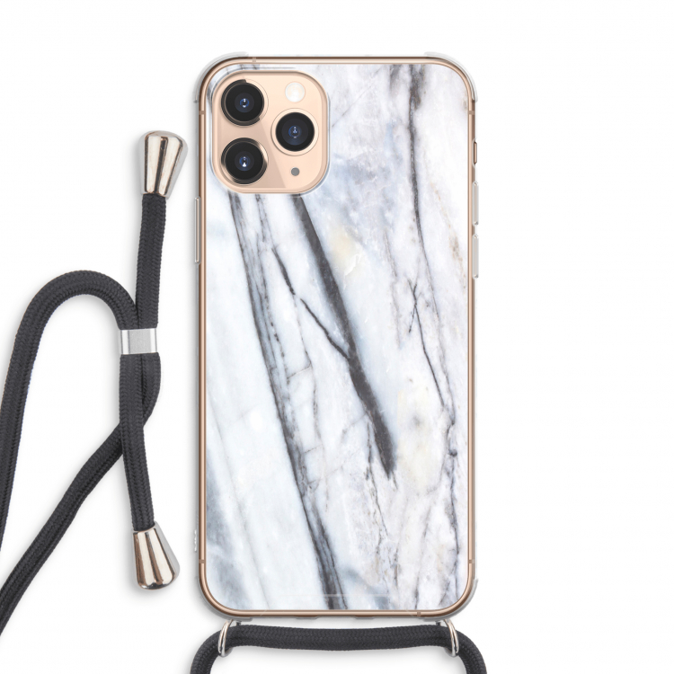 Gestreepte marmer: iPhone 11 Pro Max Transparant Hoesje met koord