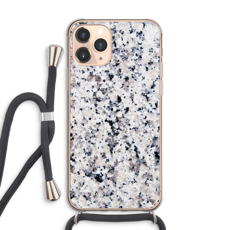 Gespikkelde marmer: iPhone 11 Pro Max Transparant Hoesje met koord