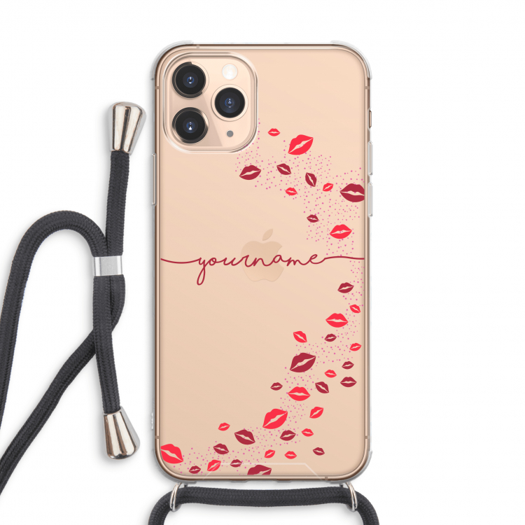 Kusjes: iPhone 11 Pro Max Transparant Hoesje met koord