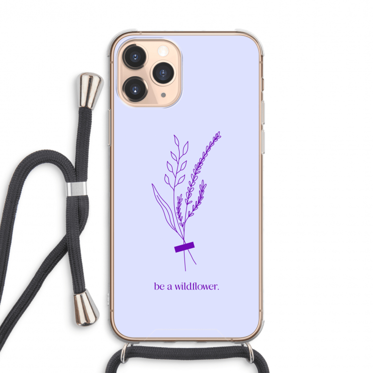 Be a wildflower: iPhone 11 Pro Max Transparant Hoesje met koord