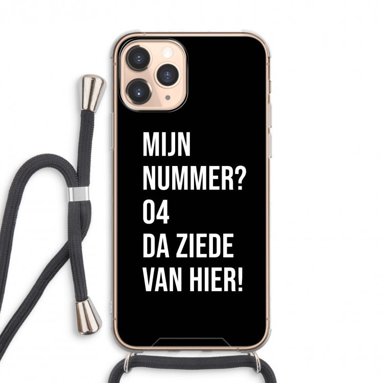 Da ziede van hier - Zwart: iPhone 11 Pro Max Transparant Hoesje met koord