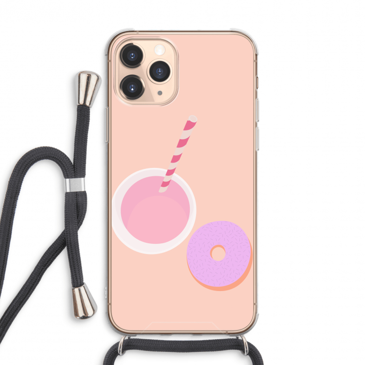Donut: iPhone 11 Pro Max Transparant Hoesje met koord