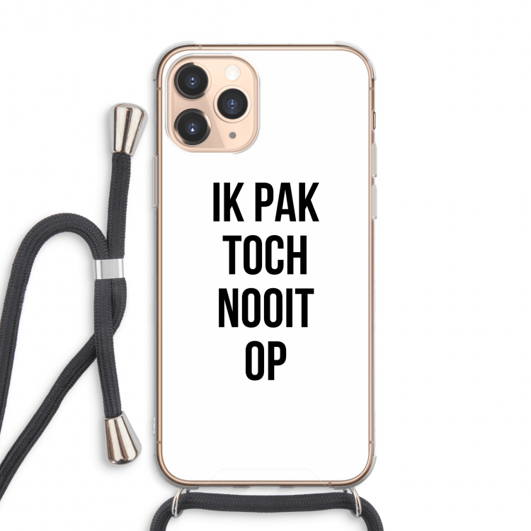 Ik pak nooit op: iPhone 11 Pro Max Transparant Hoesje met koord