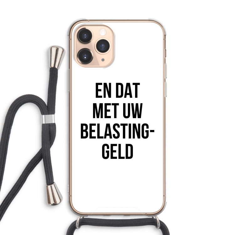 Belastinggeld: iPhone 11 Pro Max Transparant Hoesje met koord