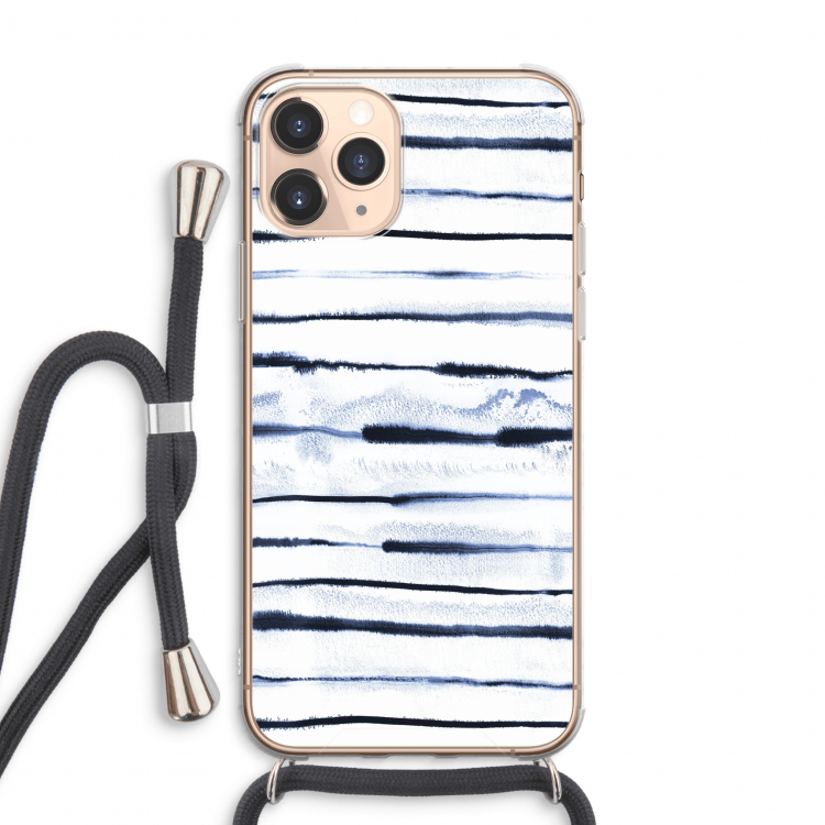 Ink Stripes: iPhone 11 Pro Max Transparant Hoesje met koord
