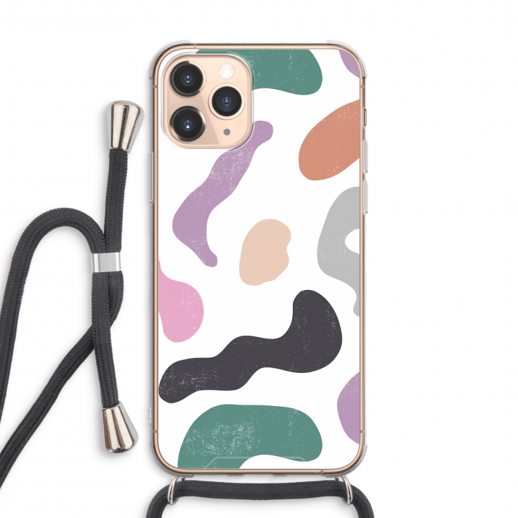 CaseCompany Memphis Shapes: iPhone 11 Pro Max Transparant Hoesje met koord