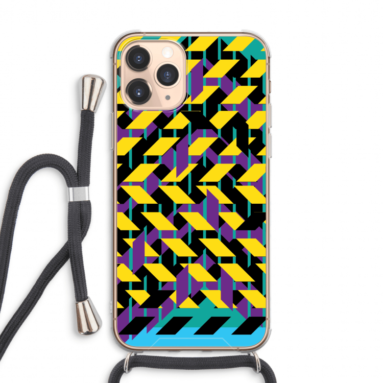 CaseCompany Skew Bee 3: iPhone 11 Pro Max Transparant Hoesje met koord