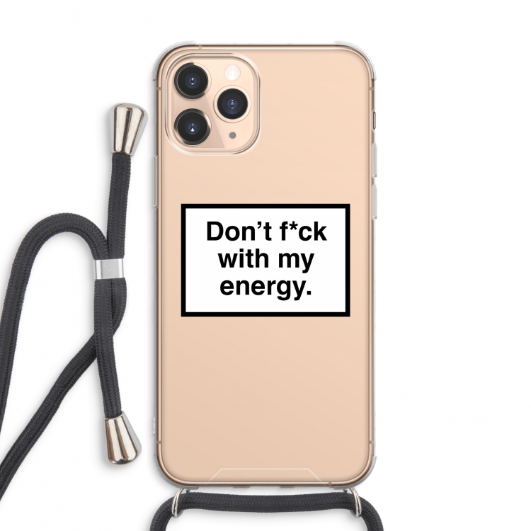 CaseCompany My energy: iPhone 11 Pro Max Transparant Hoesje met koord