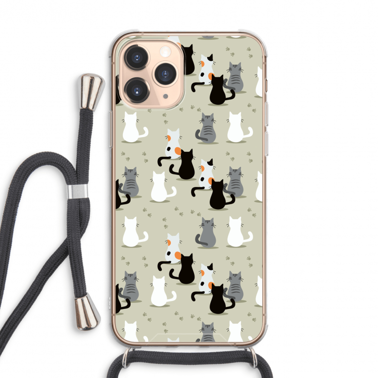 Katten: iPhone 11 Pro Max Transparant Hoesje met koord
