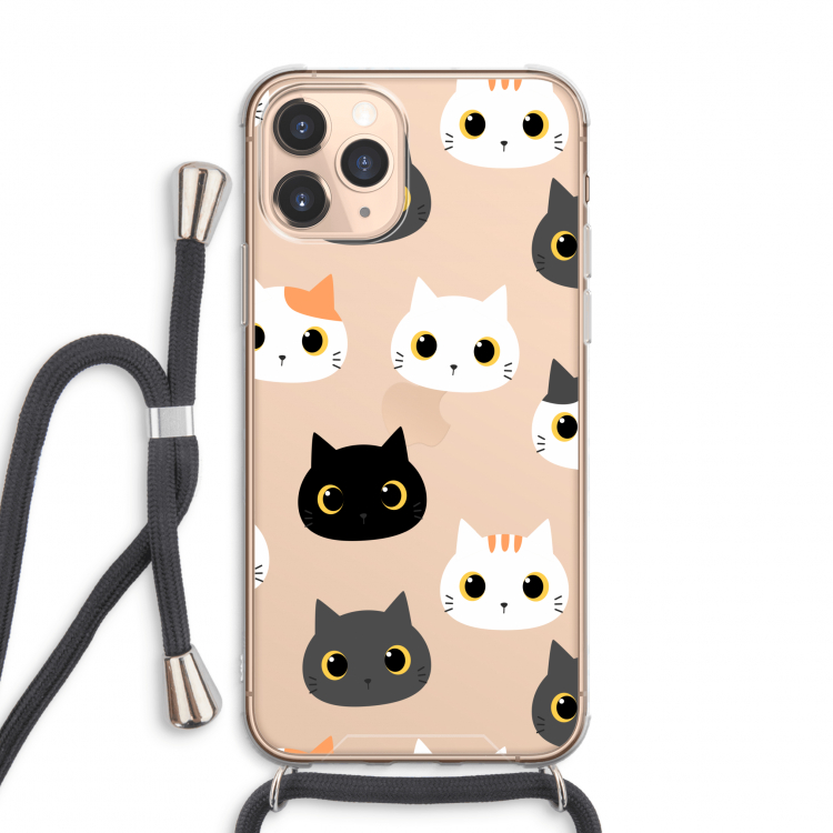 Katten: iPhone 11 Pro Max Transparant Hoesje met koord