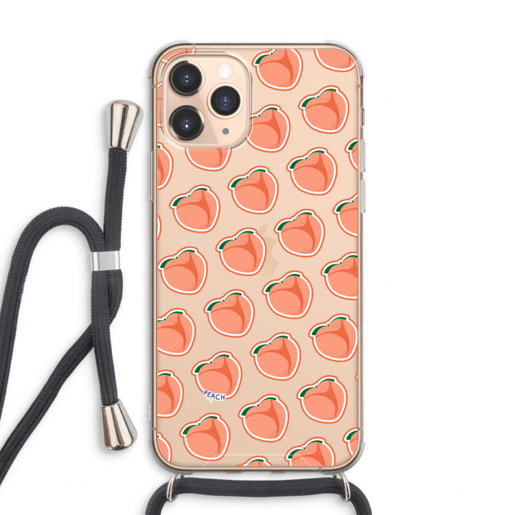 Just peachy: iPhone 11 Pro Max Transparant Hoesje met koord