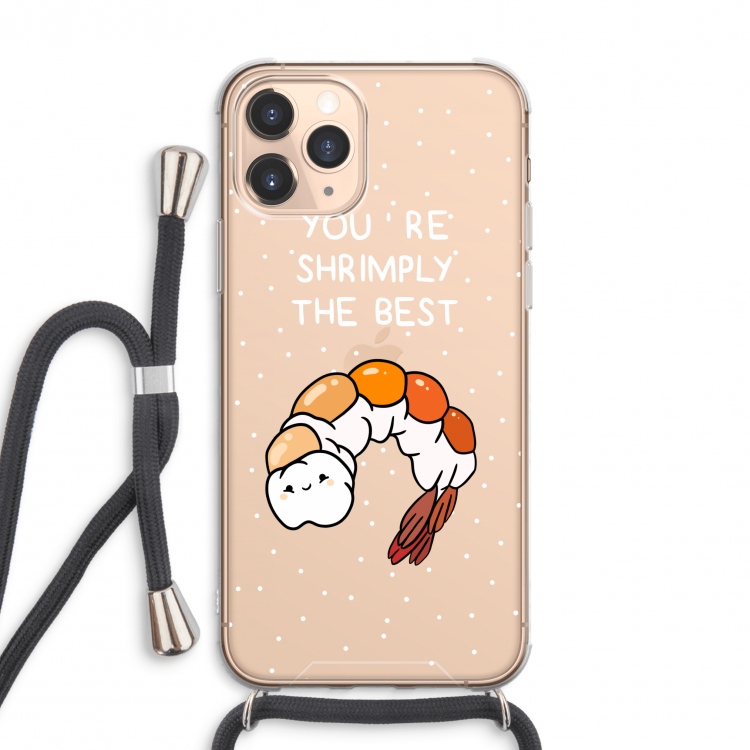 CaseCompany You're Shrimply The Best: iPhone 11 Pro Max Transparant Hoesje met koord