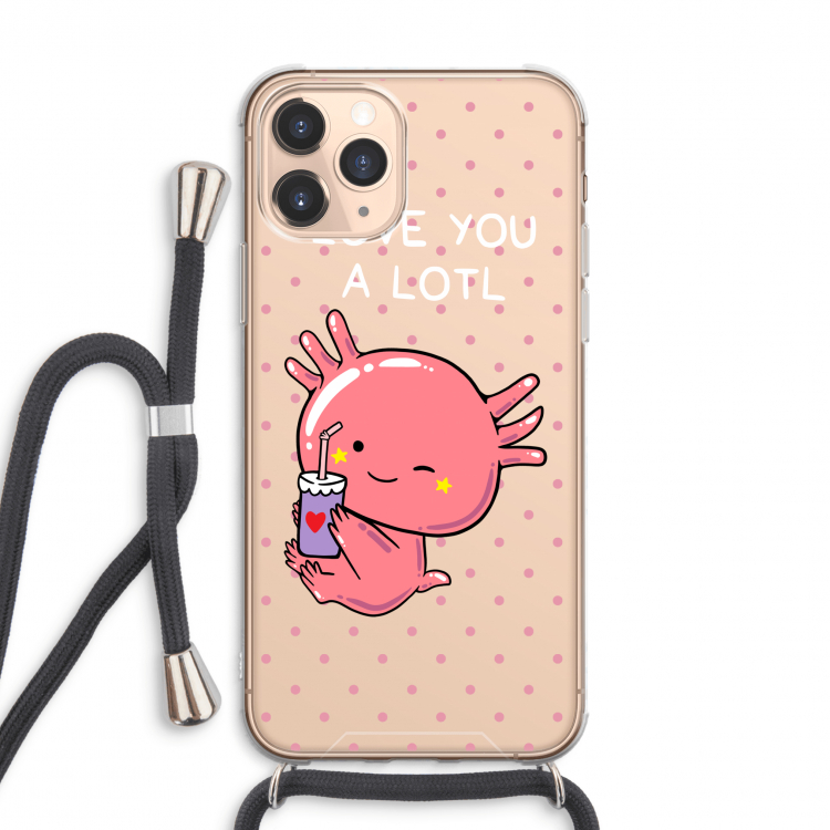 CaseCompany Love You A Lotl: iPhone 11 Pro Max Transparant Hoesje met koord