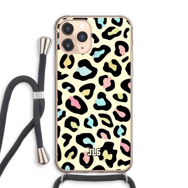 Leopard pattern: iPhone 11 Pro Max Transparant Hoesje met koord