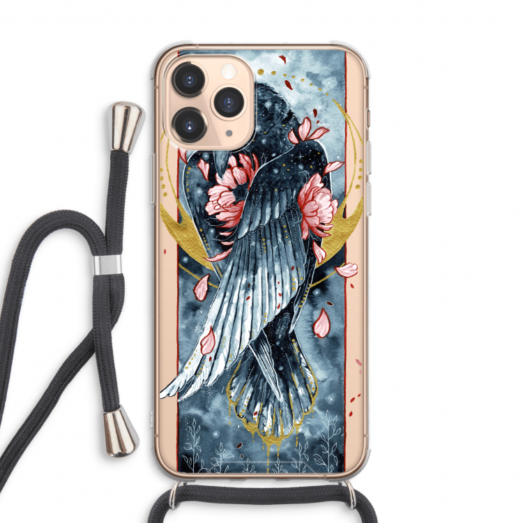 Golden Raven: iPhone 11 Pro Max Transparant Hoesje met koord