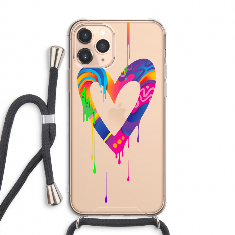 CaseCompany Melts My Heart: iPhone 11 Pro Max Transparant Hoesje met koord