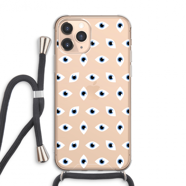 Eyes pattern: iPhone 11 Pro Max Transparant Hoesje met koord