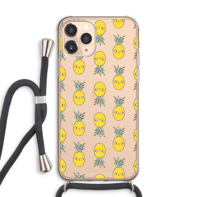 Ananas: iPhone 11 Pro Max Transparant Hoesje met koord
