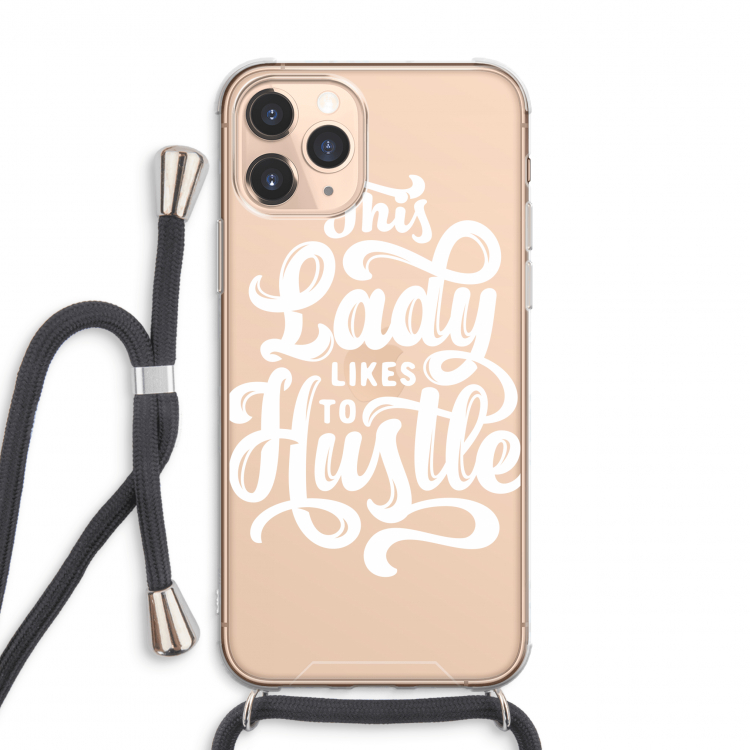 Hustle Lady: iPhone 11 Pro Max Transparant Hoesje met koord