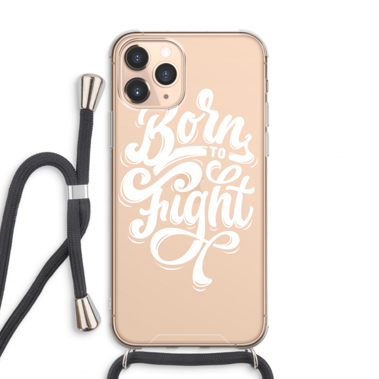 Born to Fight: iPhone 11 Pro Max Transparant Hoesje met koord