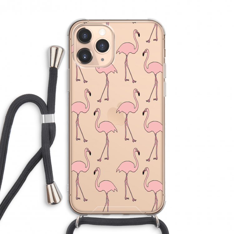 Anything Flamingoes: iPhone 11 Pro Max Transparant Hoesje met koord
