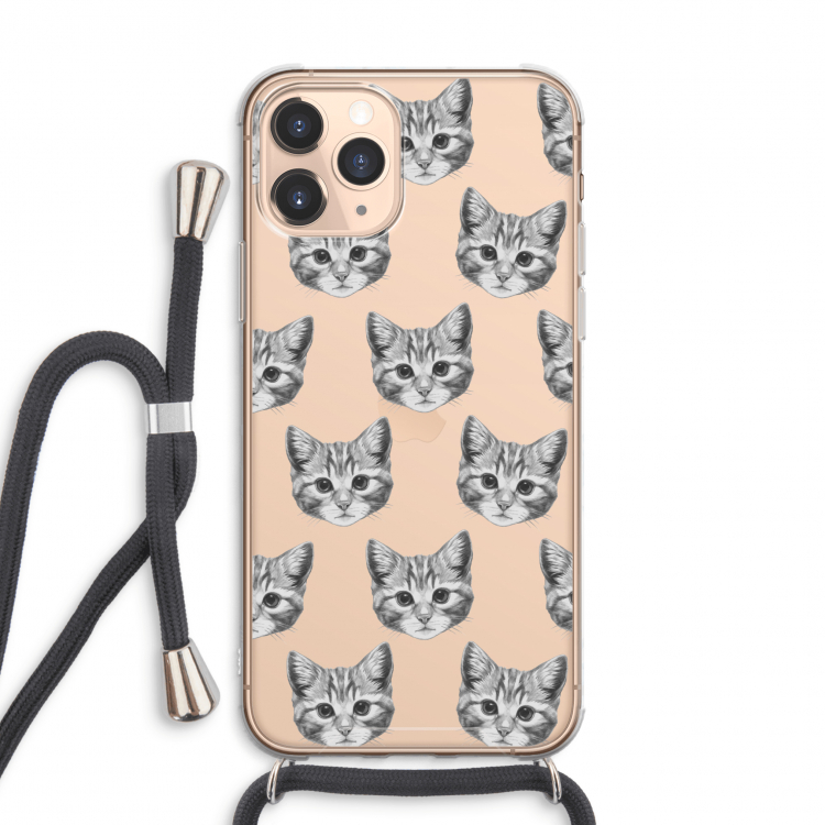 Kitten: iPhone 11 Pro Max Transparant Hoesje met koord