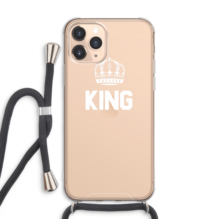 King zwart: iPhone 11 Pro Max Transparant Hoesje met koord